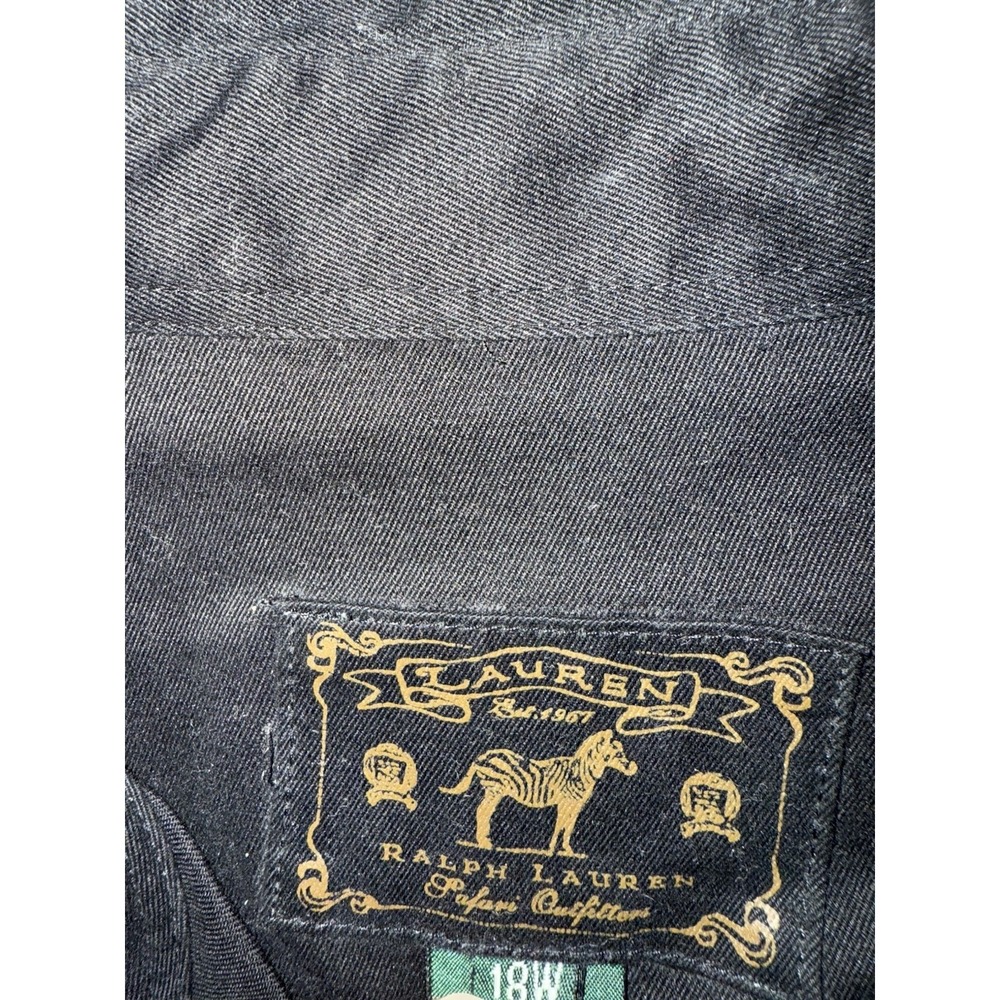 Vintage Lauren Ralph Lauren Dress safari outfit denim black 18W Long Dress - Picture 8 of 9